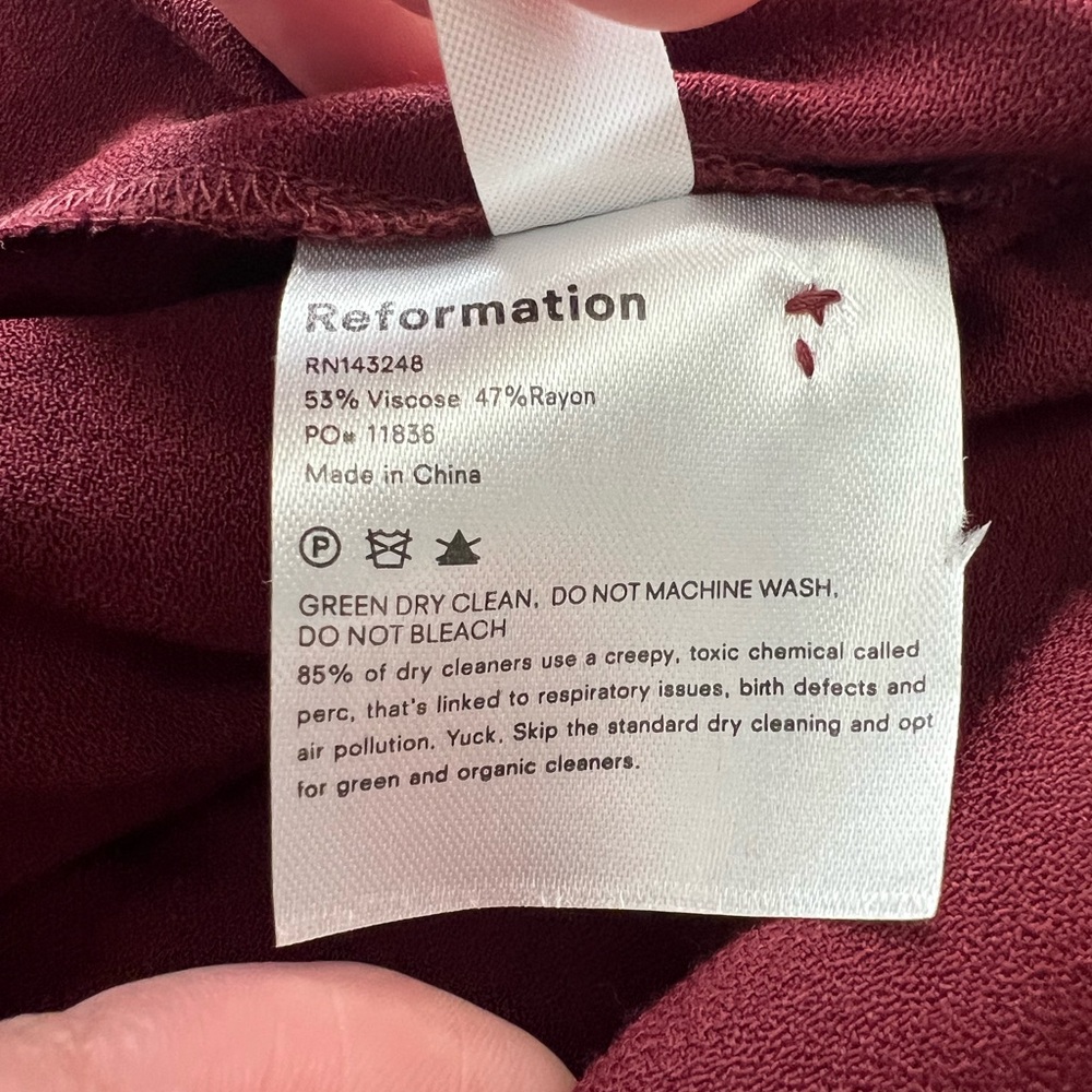 Reformation Gavin Dress, NWOT - Plum, size 6 - Picture 10 of 11